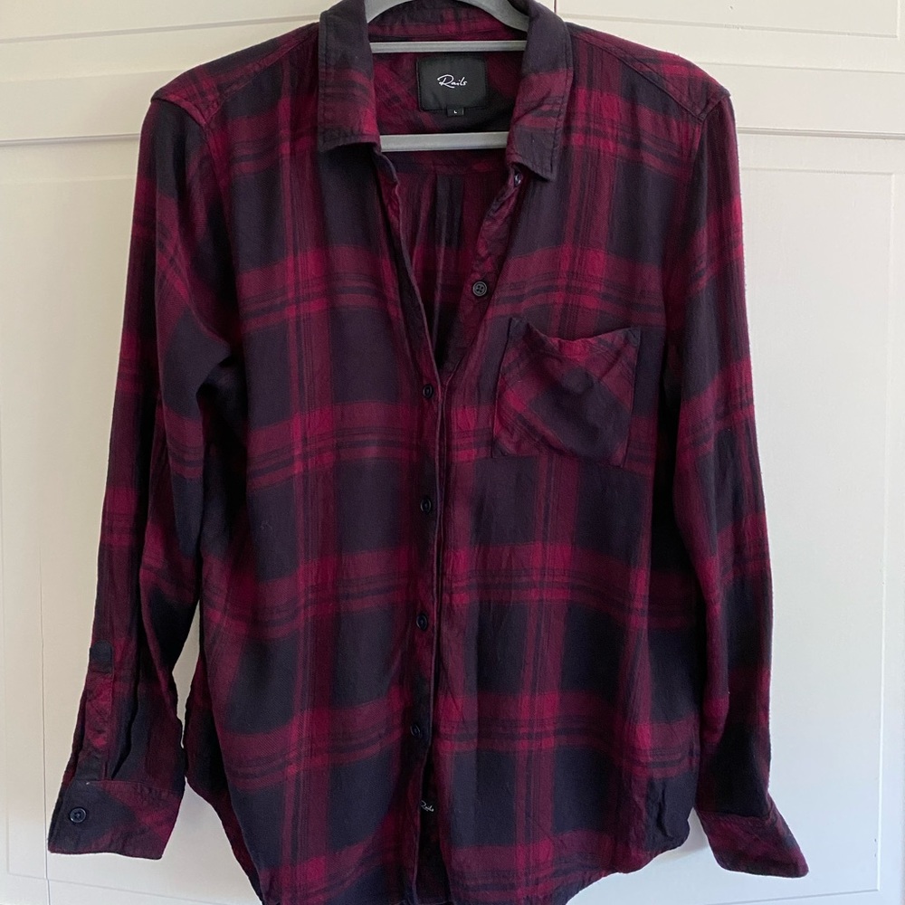 Rails women’s button down shirt - midnight/cranberry size L